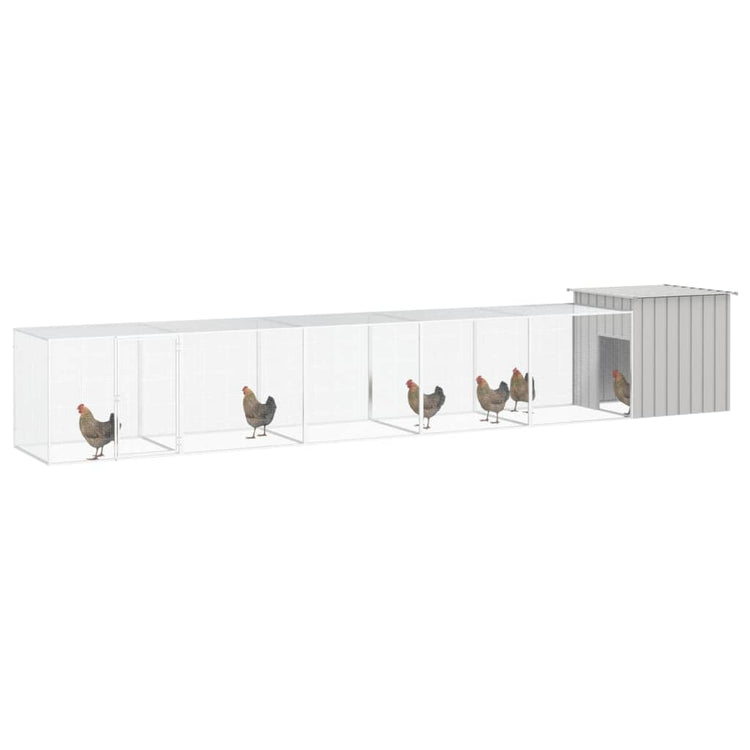 Vidaxl Chicken Coop 600x91x100 cm Gray en acier galvanisé