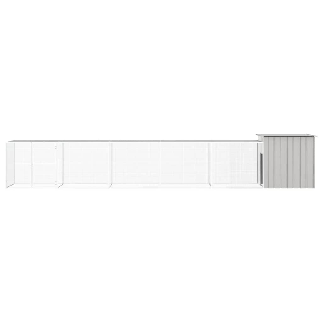 Vidaxl Chicken Coop 600x91x100 cm Gray en acier galvanisé