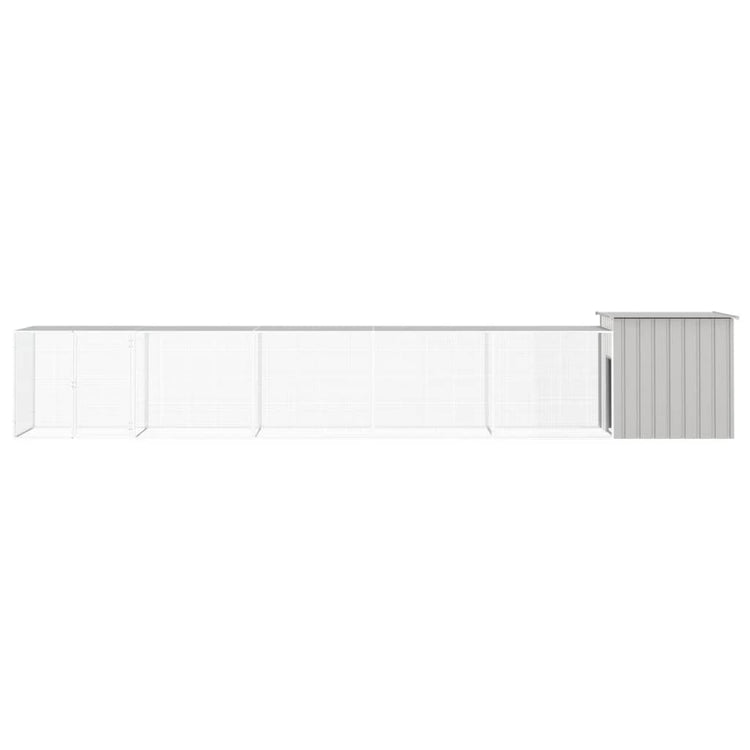 Vidaxl Chicken Coop 600x91x100 cm Gray en acier galvanisé