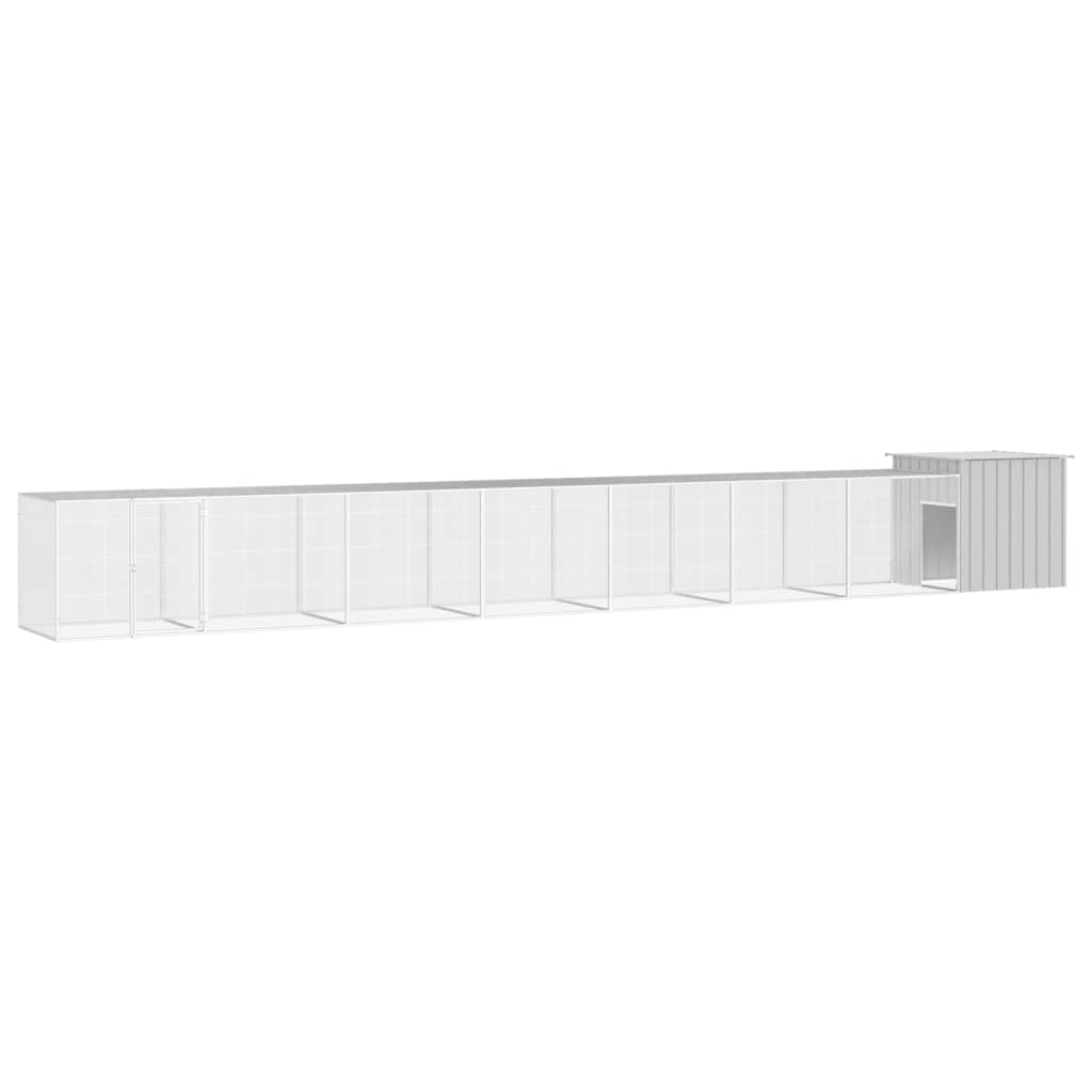 Vidaxl Chicken Coop 700x91x100 cm Gray en acier galvanisé