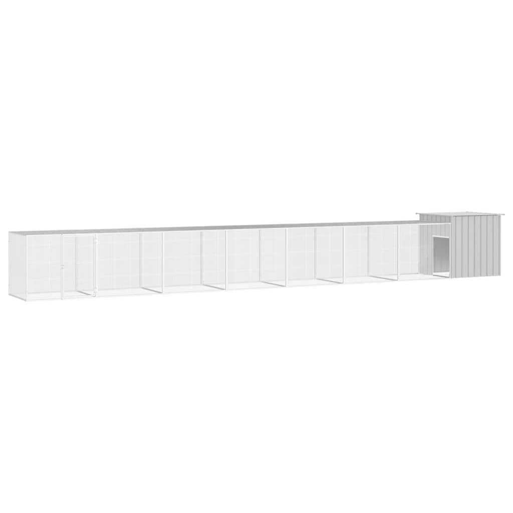 Vidaxl Chicken Coop 800x91x100 cm Gray en acier galvanisé