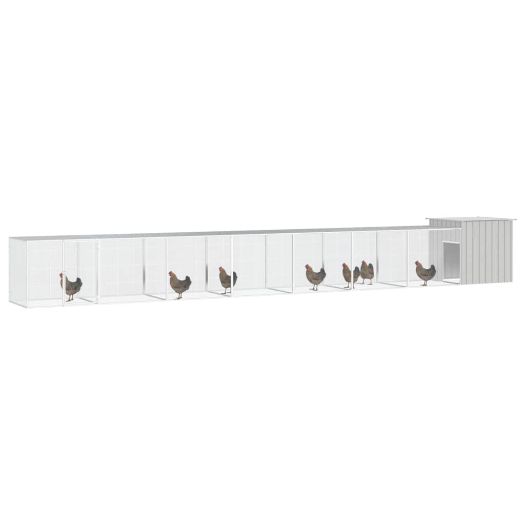 Vidaxl Chicken Coop 800x91x100 cm Gray en acier galvanisé