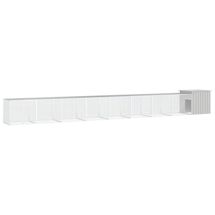 Vidaxl Chicken Coop 900x91x100 cm Gray en acier galvanisé