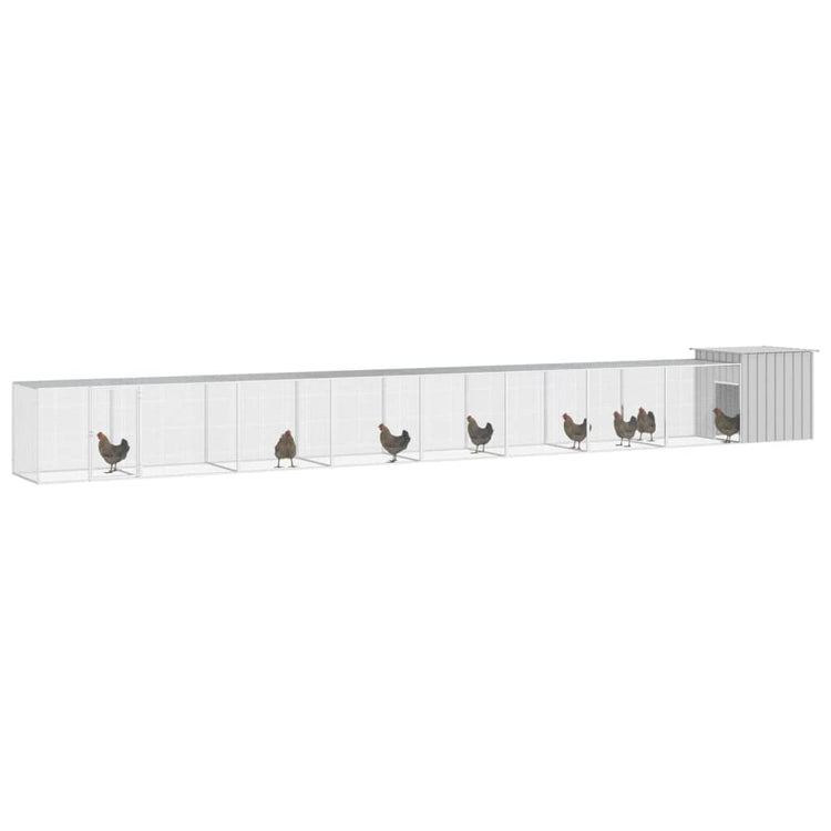 Vidaxl Chicken Coop 900x91x100 cm Gray en acier galvanisé