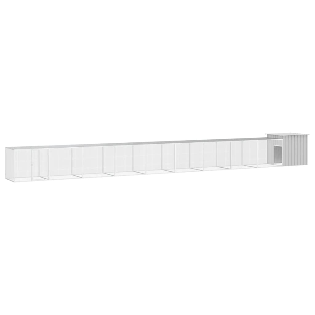 Vidaxl Chicken Coop 1000x91x100 cm Gray en acier galvanisé