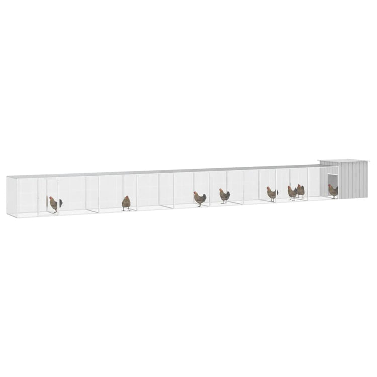 Vidaxl Chicken Coop 1000x91x100 cm Gray en acier galvanisé