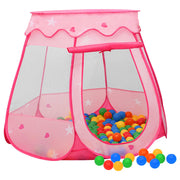 Vidaxl Children's Play Tent avec 250 balles 102x102x82 cm rose - afbeelding 1