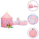 Vidaxl Children's Play Tent avec 250 balles 301x120x128 cm rose