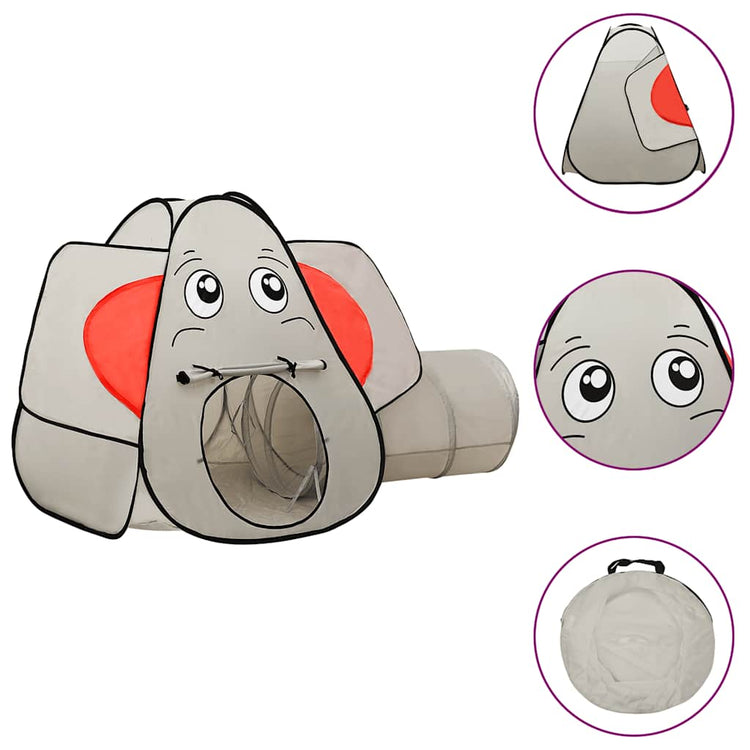 Vidaxl Children's Play Tent avec 250 balles Elephant 174x86x101 cm Gray