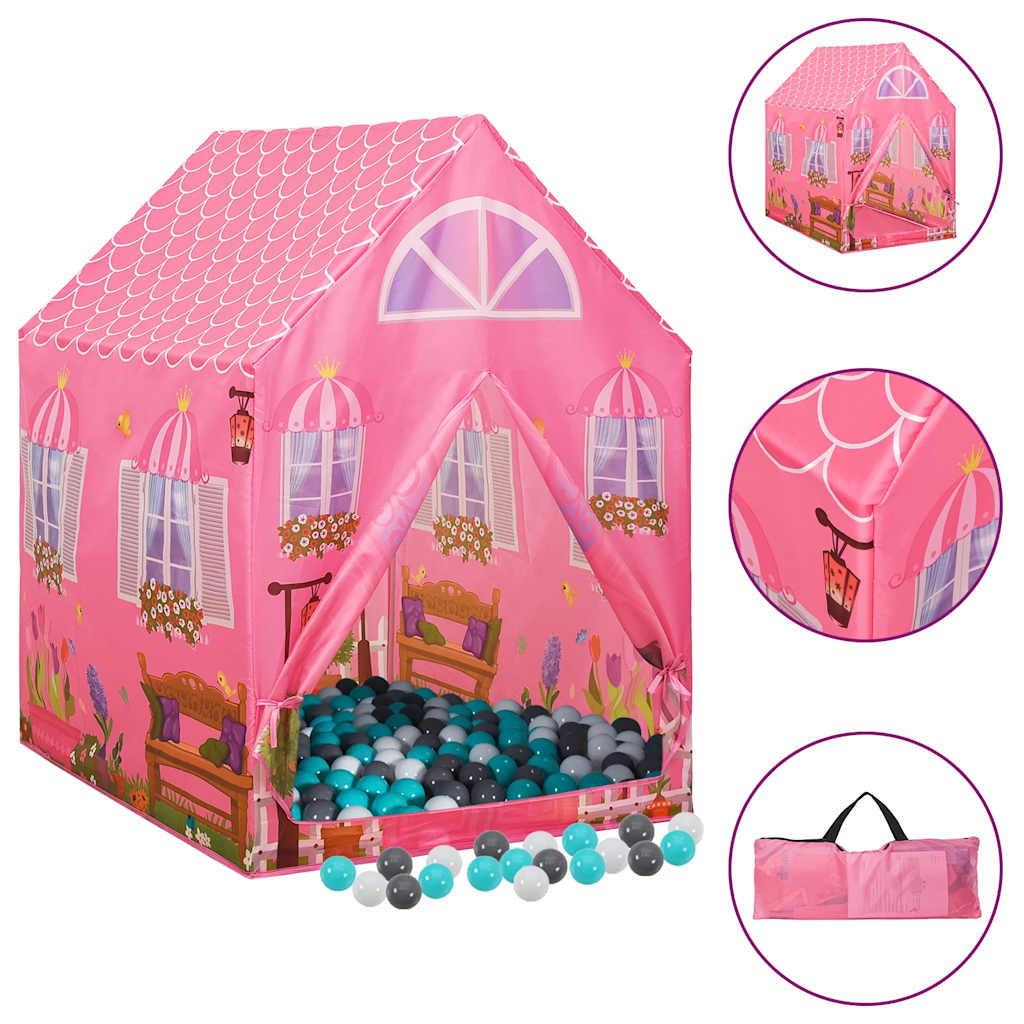 Vidaxl Children's Play Tent avec 250 balles 69x94x104 cm rose