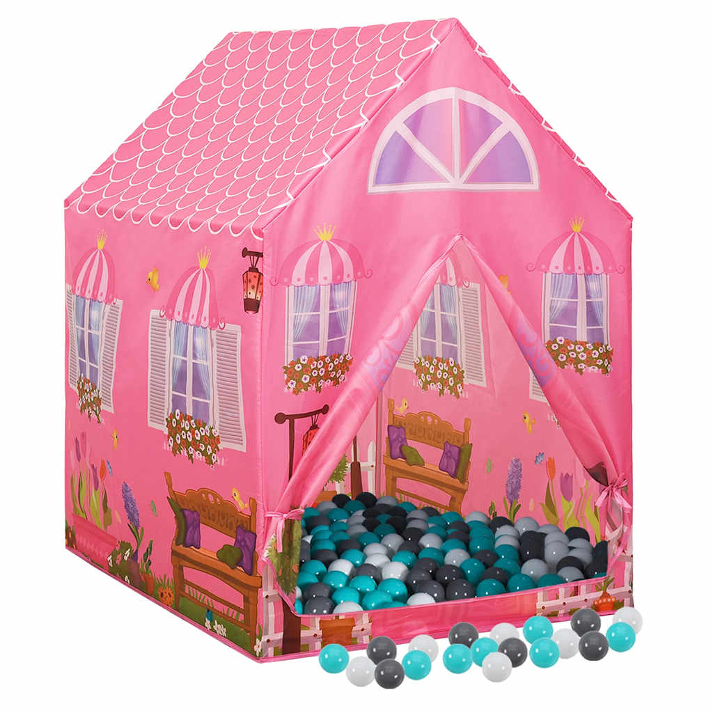 Vidaxl Children's Play Tent avec 250 balles 69x94x104 cm rose