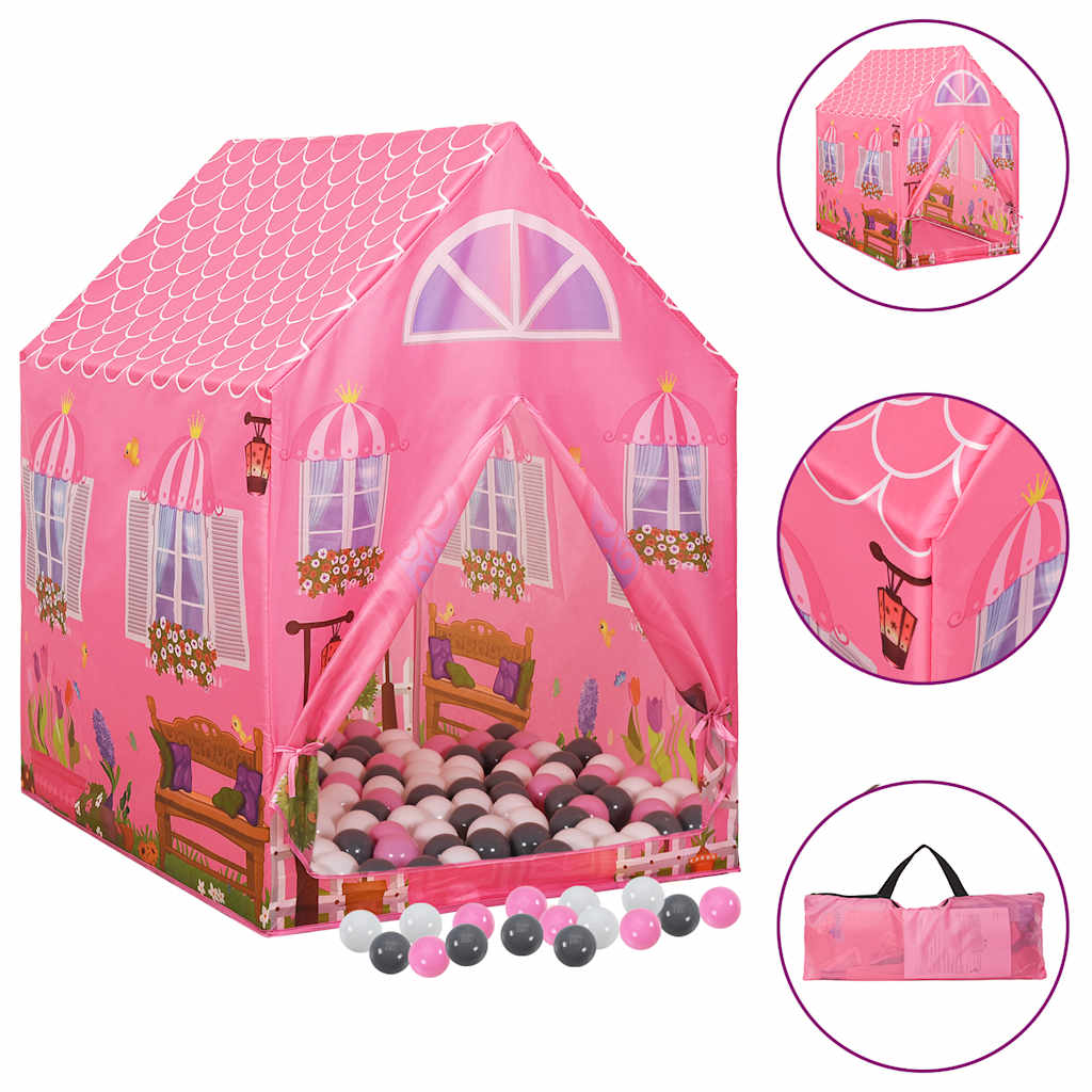 Vidaxl Children's Play Tent avec 250 balles 69x94x104 cm rose