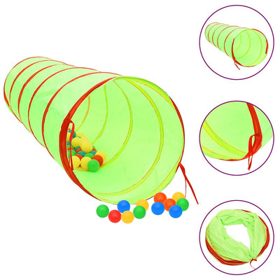 Tunnel de jeu pour enfants Vidaxl avec 250 balles à 175 cm Green en polyester