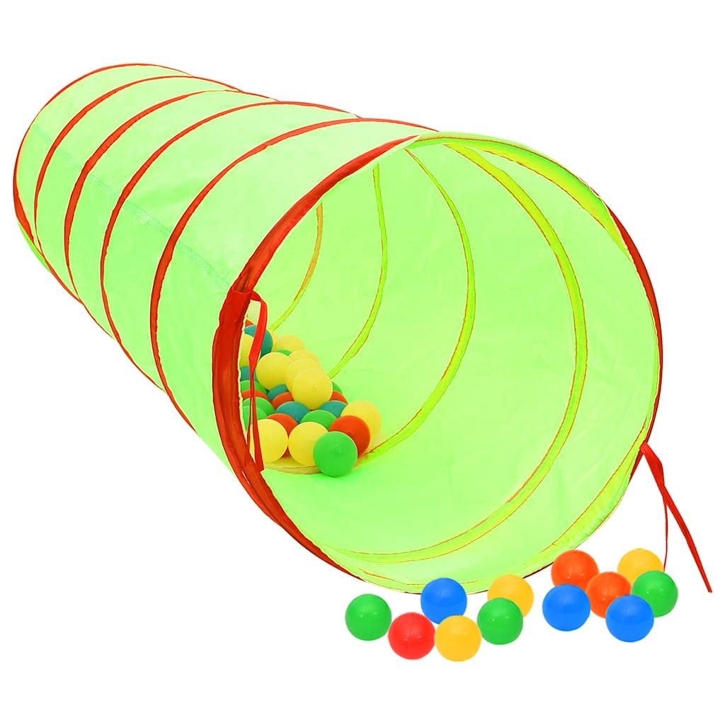 Tunnel de jeu pour enfants Vidaxl avec 250 balles à 175 cm Green en polyester