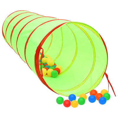 Tunnel de jeu pour enfants Vidaxl avec 250 balles à 175 cm Green en polyester
