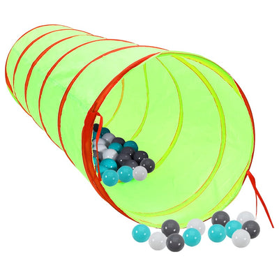 Tunnel de jeu pour enfants Vidaxl avec 250 balles à 175 cm Green en polyester