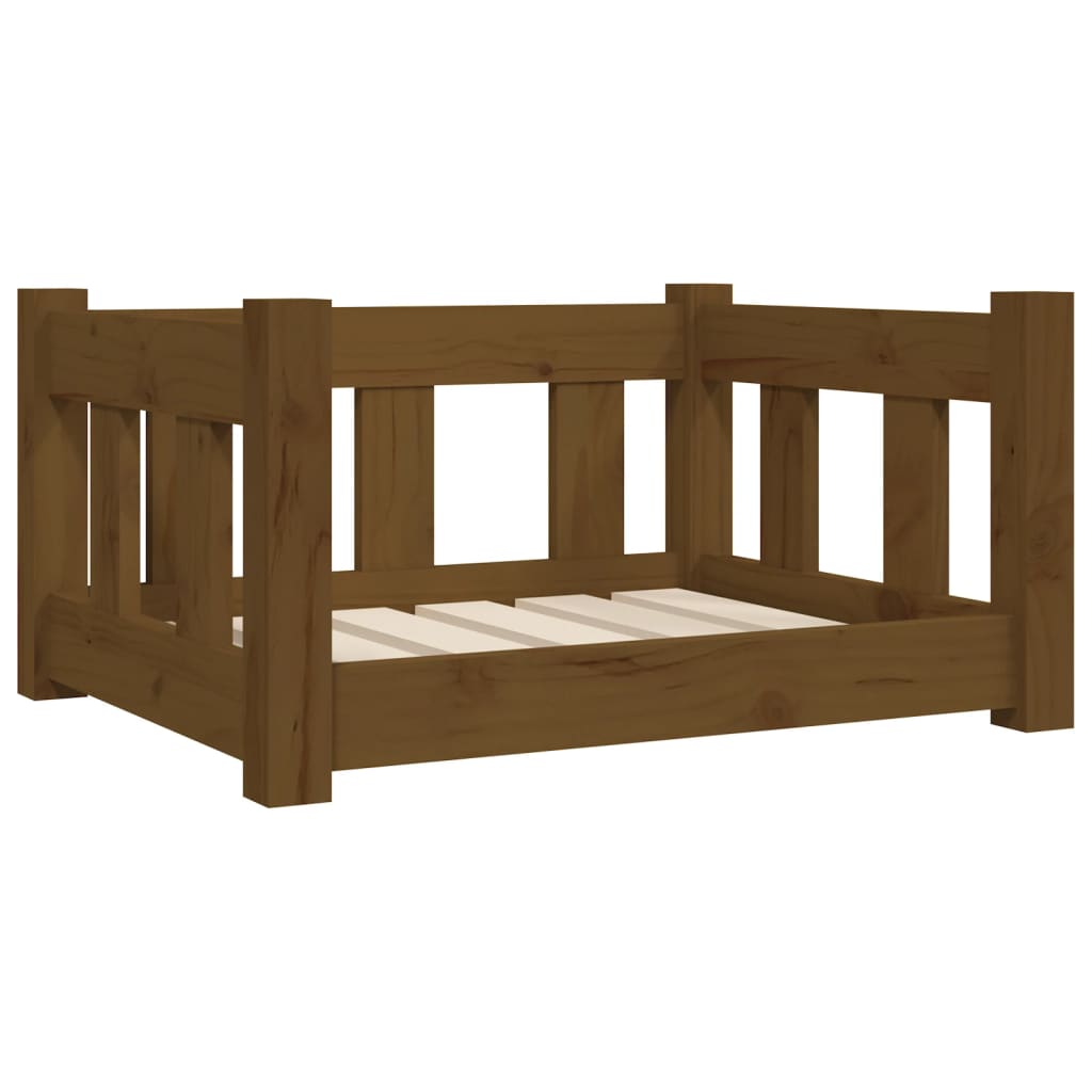 Vidaxl Dog Basket 55.5x45.5x28 cm Pine solide Honey Brown