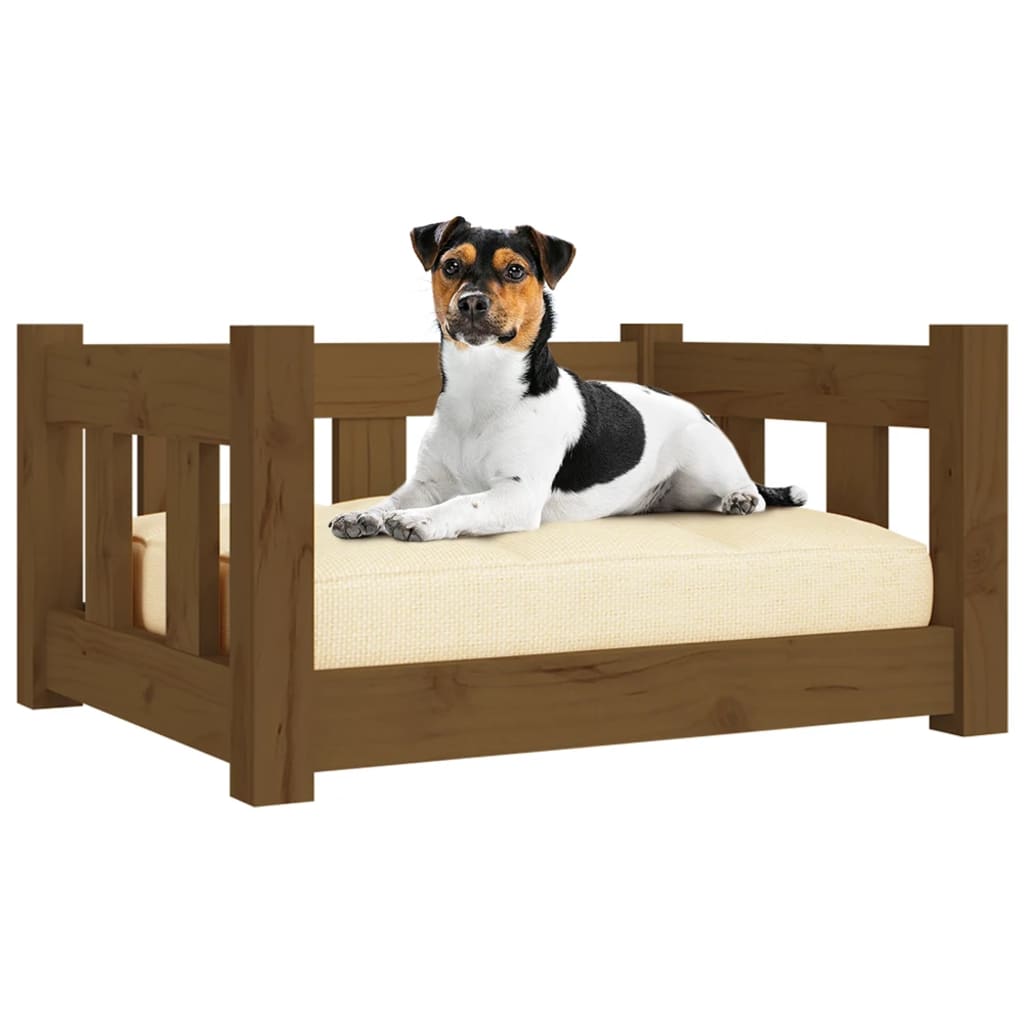 Vidaxl Dog Basket 55.5x45.5x28 cm Pine solide Honey Brown