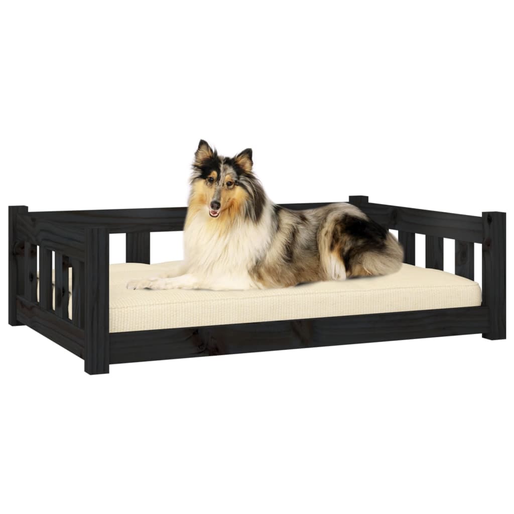 Vidaxl Dog Basket 95.5x65.5x28 cm Pine solide noire