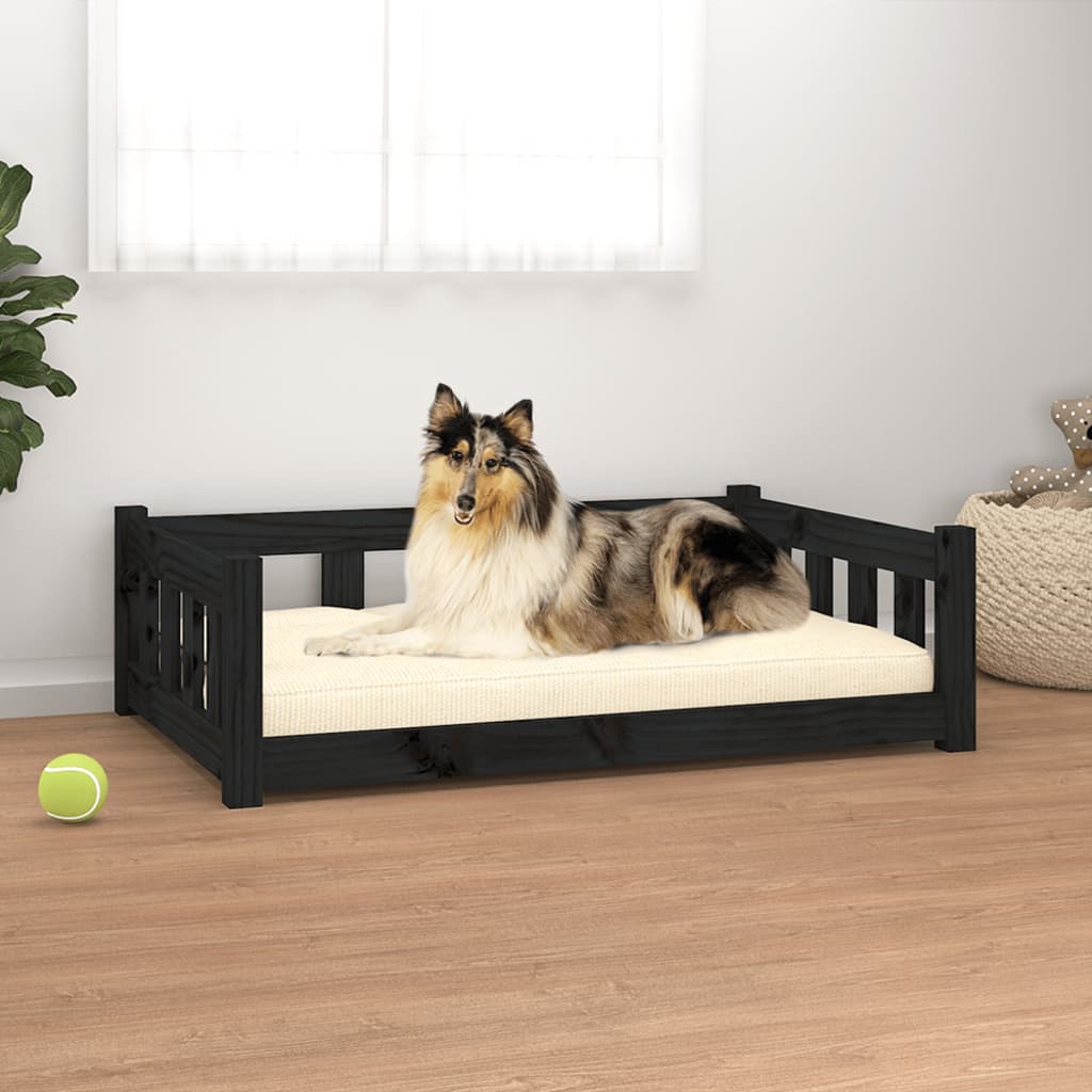Vidaxl Dog Basket 95.5x65.5x28 cm Pine solide noire