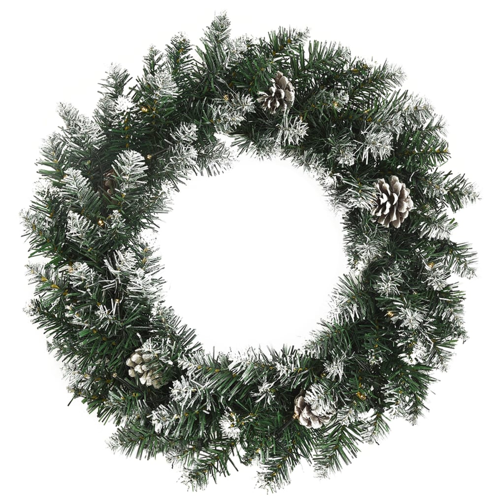 Vidaxl Couronne de Noël avec lumières LED 45 cm en PVC vert