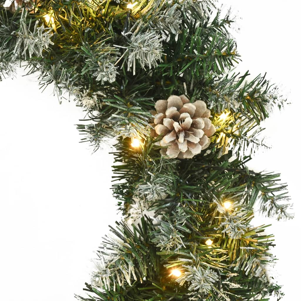 Vidaxl Couronne de Noël avec lumières LED 45 cm en PVC vert