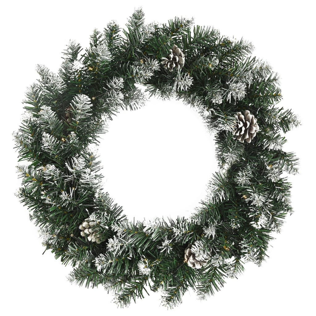 Vidaxl Couronne de Noël avec lumières LED 60 cm PVC vert