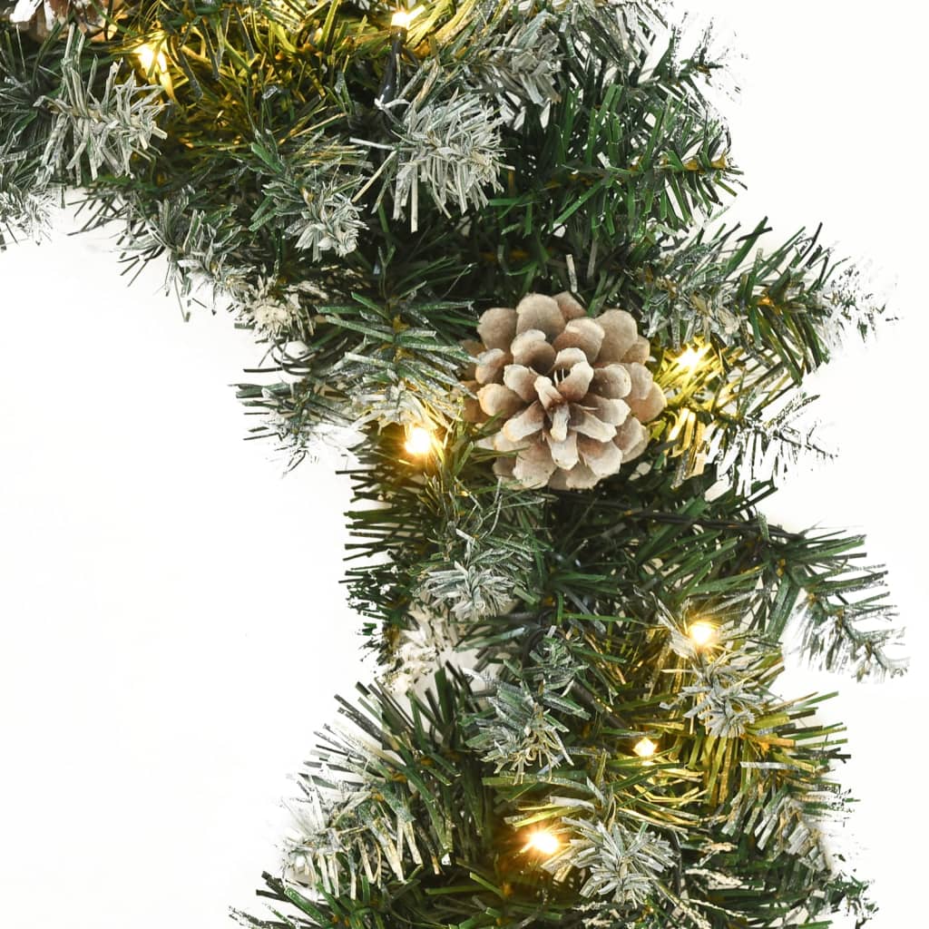 Vidaxl Couronne de Noël avec lumières LED 60 cm PVC vert