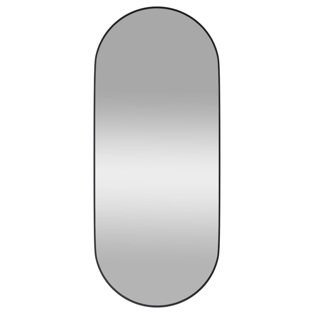 Mur de miroir Vidaxl - Mouplé 25x60 cm noir ovale