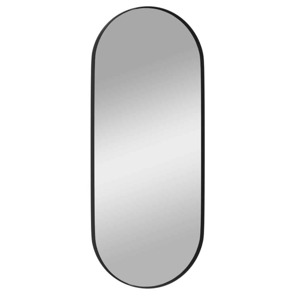 Mur de miroir Vidaxl - Mouplé 25x60 cm noir ovale