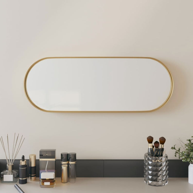 Mur de miroir vidaxl - monté 15x40 cm ovale or couleur