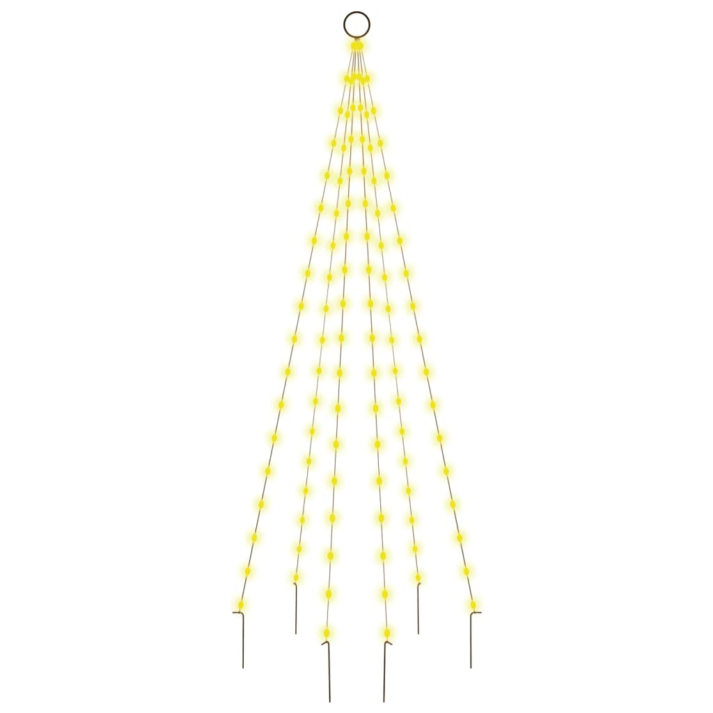 Vidaxl Flagpole Faire de Noël 108 LEDS blanc chaud 180 cm