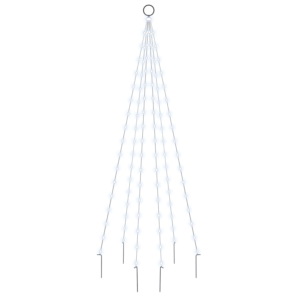 Vidaxl Flagpole Faire de Noël 108 LEDS Blanc froid 180 cm