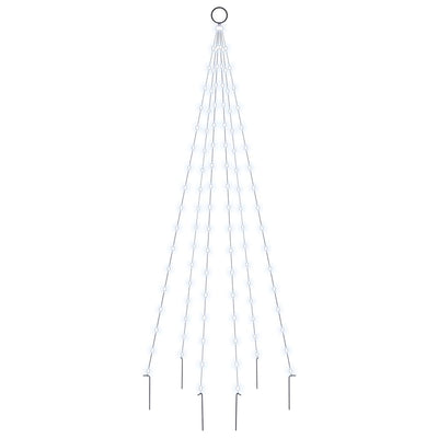 Vidaxl Flagpole Faire de Noël 108 LEDS Blanc froid 180 cm