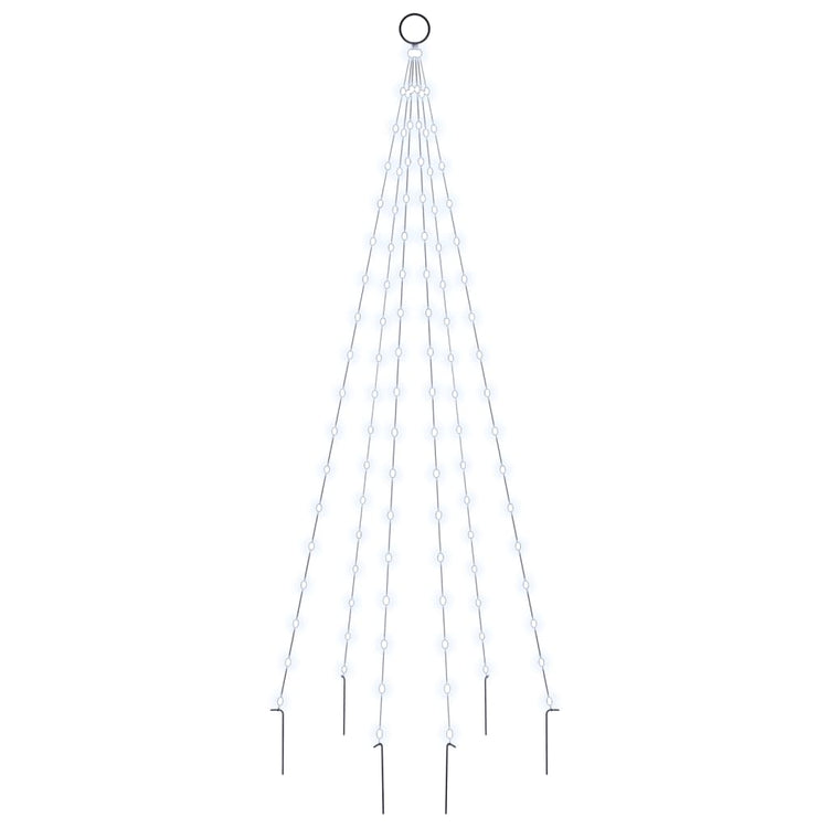 Vidaxl Flagpole Faire de Noël 108 LEDS Blanc froid 180 cm