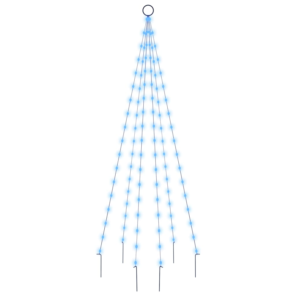 Vidaxl Flagpole Trele de Noël 108 LEDS bleu 180 cm