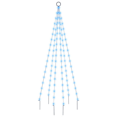 Vidaxl Flagpole Trele de Noël 108 LEDS bleu 180 cm