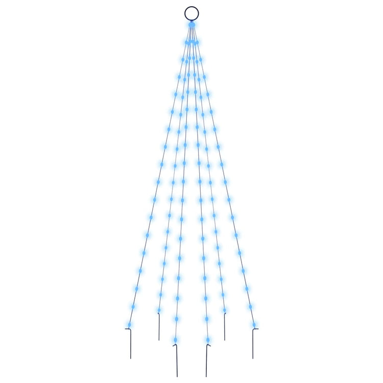 Vidaxl Flagpole Trele de Noël 108 LEDS bleu 180 cm