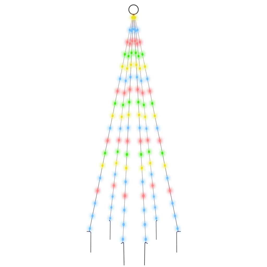 Vidaxl Flagpole Trele de Noël 108 LEDS Multicolored 180 cm