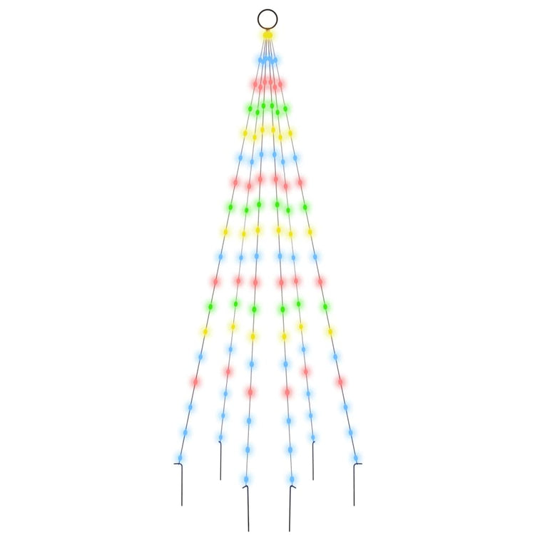 Vidaxl Flagpole Trele de Noël 108 LEDS Multicolored 180 cm