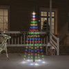 Vidaxl Flagpole Trele de Noël 108 LEDS Multicolored 180 cm