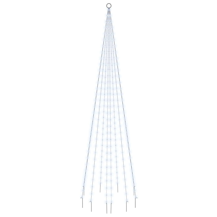 Vidaxl Flagôle arbre de Noël 310 LEDS BLANC CHARD 300 CM