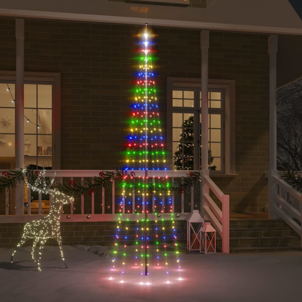 Vidaxl vlaggenmast arbre de Noël 310 LEDS Multicolore 300 cm