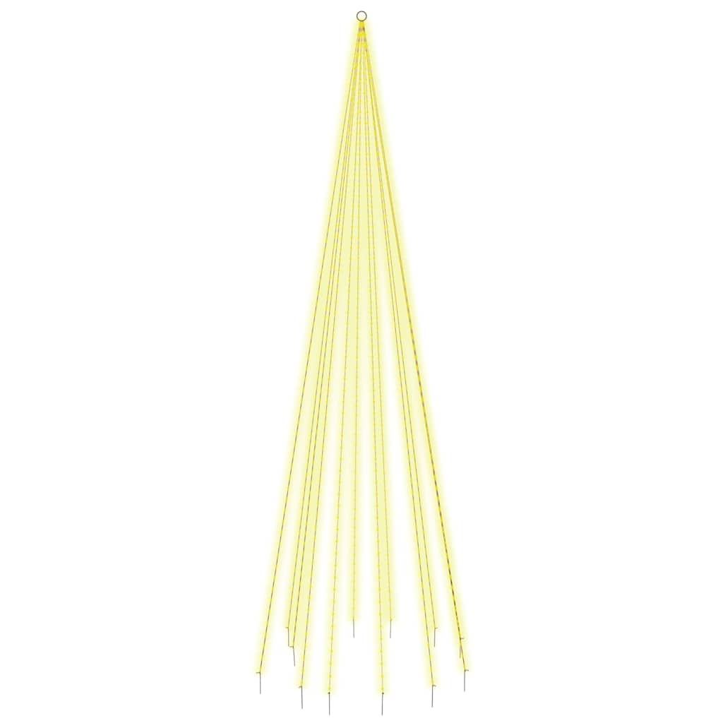 VidaXL mât de drapeau sapin de Noël 732 LED blanc chaud 500 cm