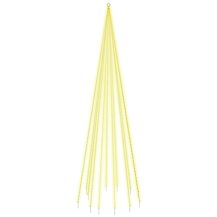 VidaXL mât de drapeau sapin de Noël 732 LED blanc chaud 500 cm