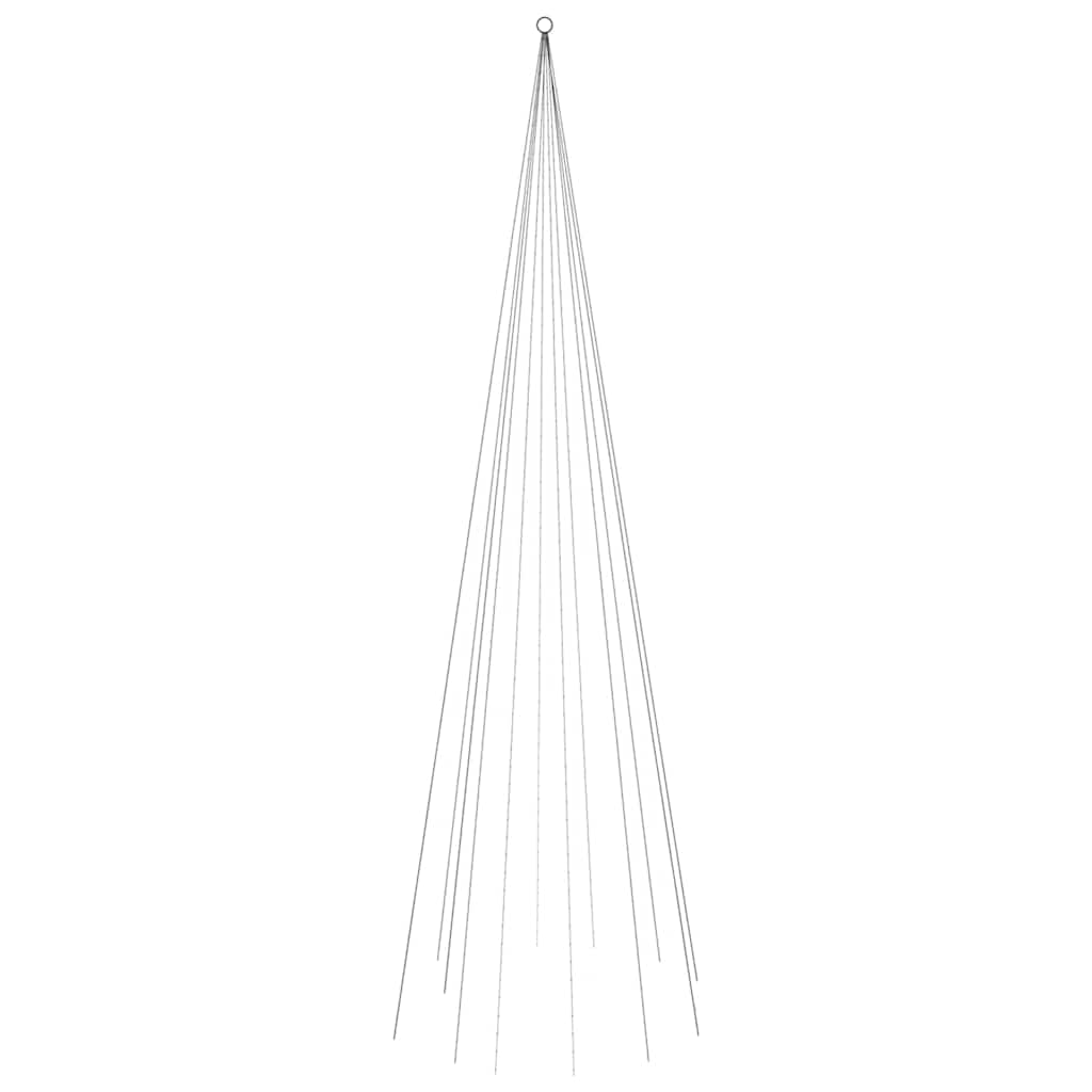 VidaXL mât de drapeau sapin de Noël 732 LED blanc chaud 500 cm