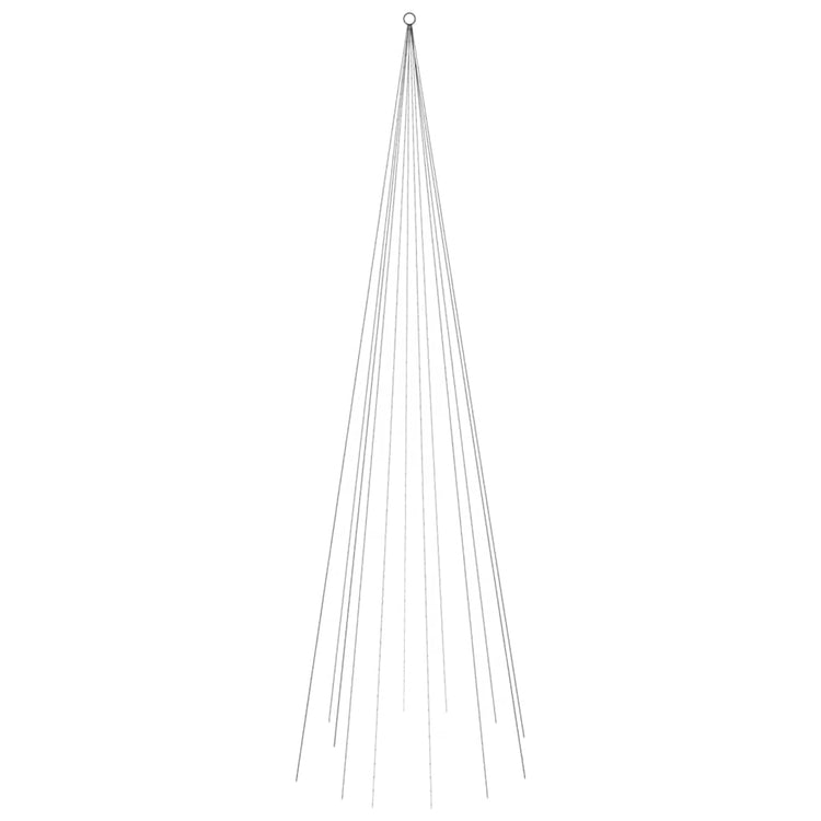 VidaXL mât de drapeau sapin de Noël 732 LED blanc chaud 500 cm