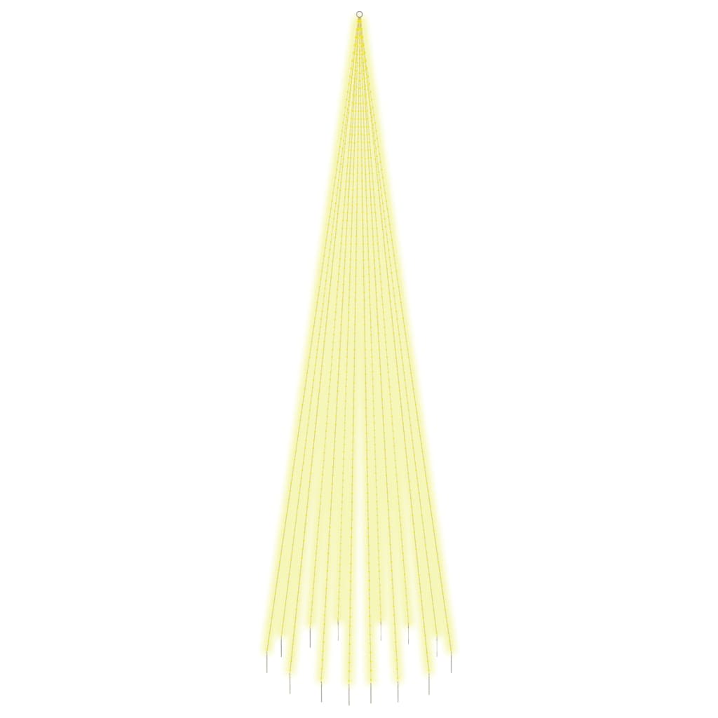 VidaXL mât de drapeau sapin de Noël 1134 LED blanc chaud 800 cm