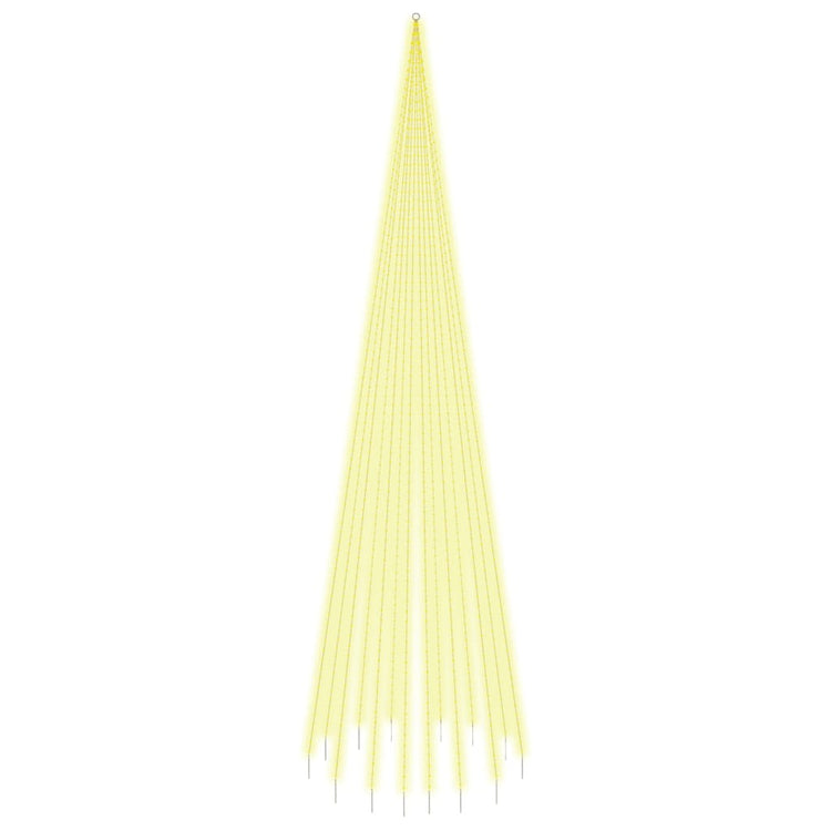VidaXL mât de drapeau sapin de Noël 1134 LED blanc chaud 800 cm