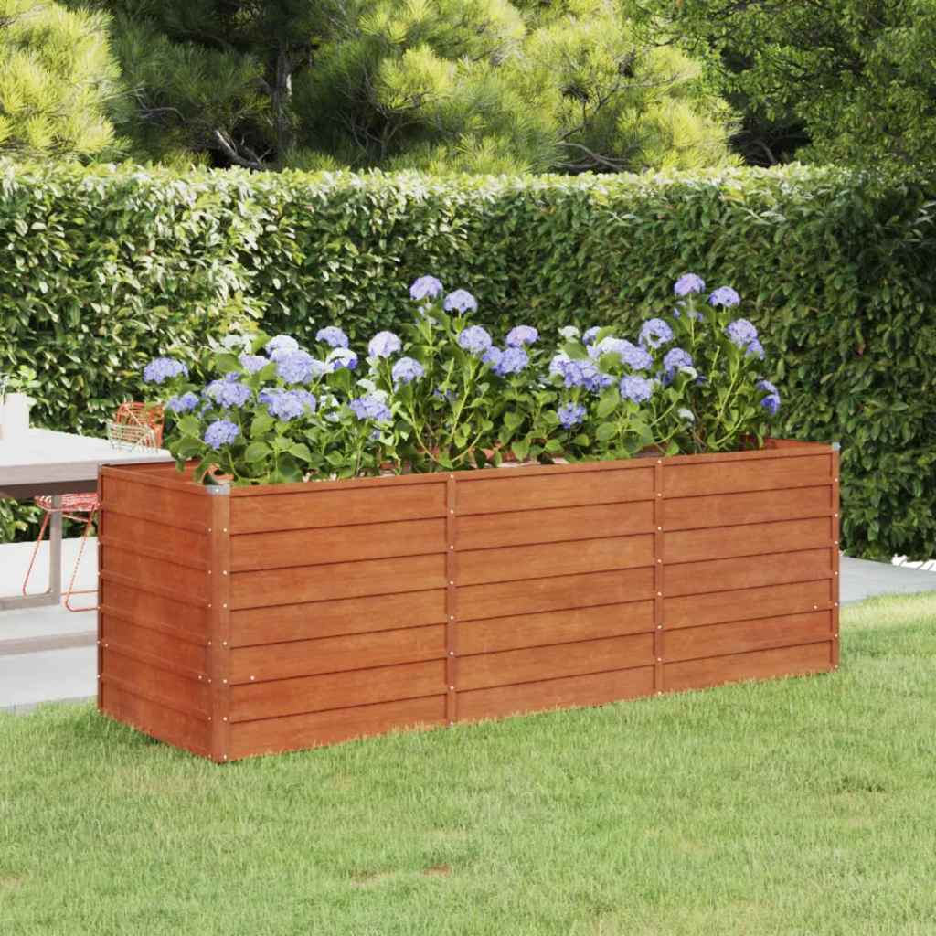 Vidaxl Planter surélevé 240x80x77 cm Corten Steel Rusty
